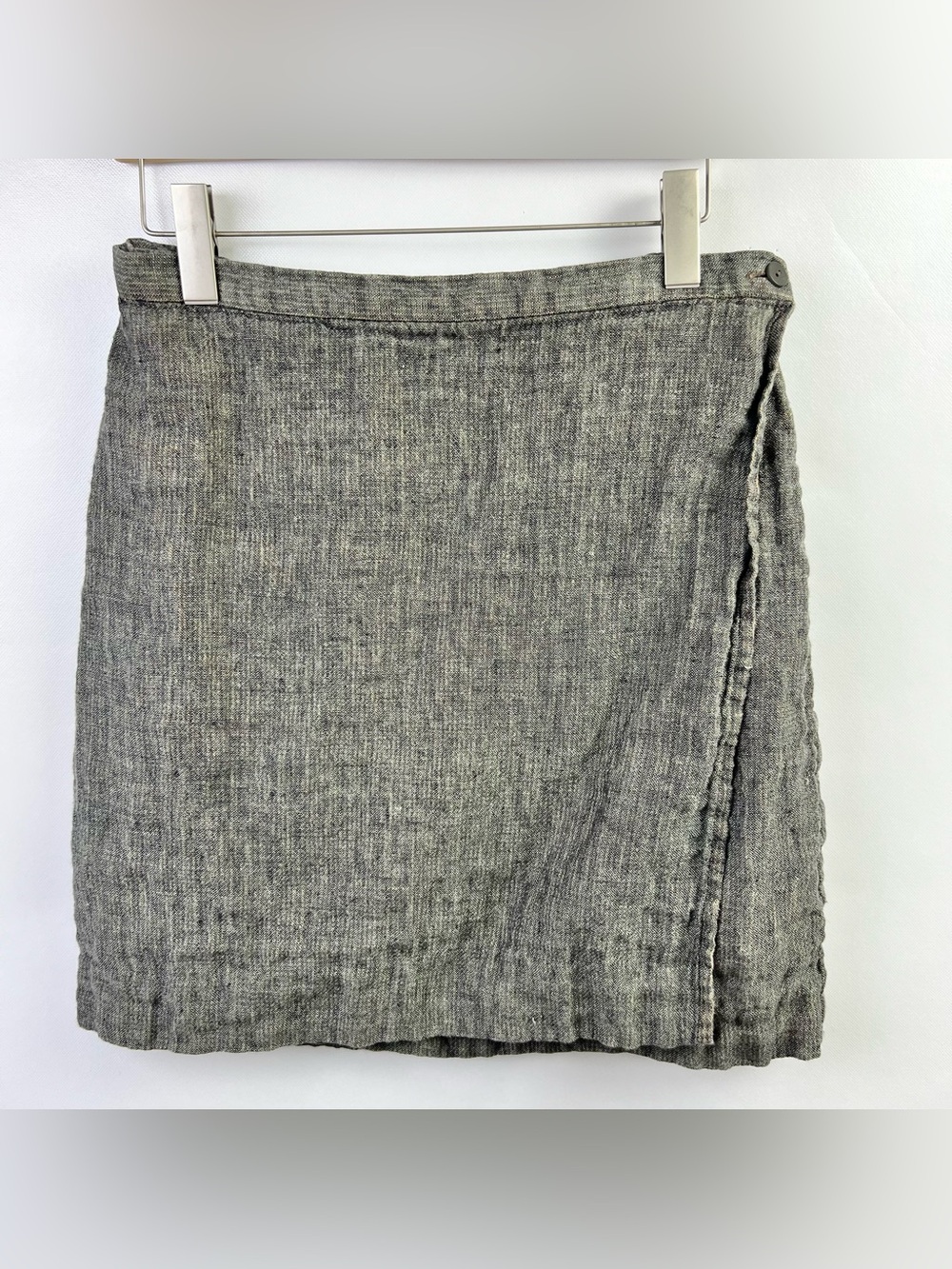 Eileen Fisher Midi Length Linen Wrap Skirt Size M